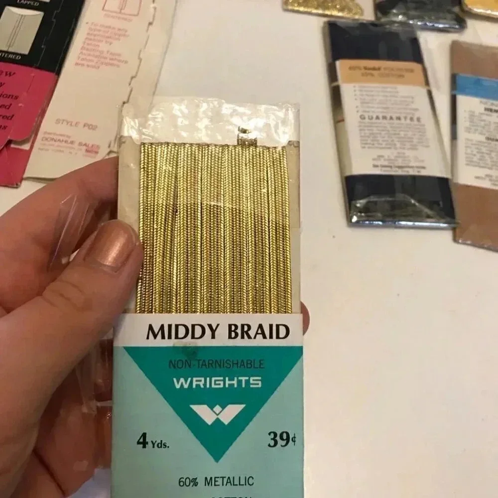 NEW Vintage Lot Ric Rick Rack Edging Zig Zag Trim Wrights Edge Tape Zippers Lot